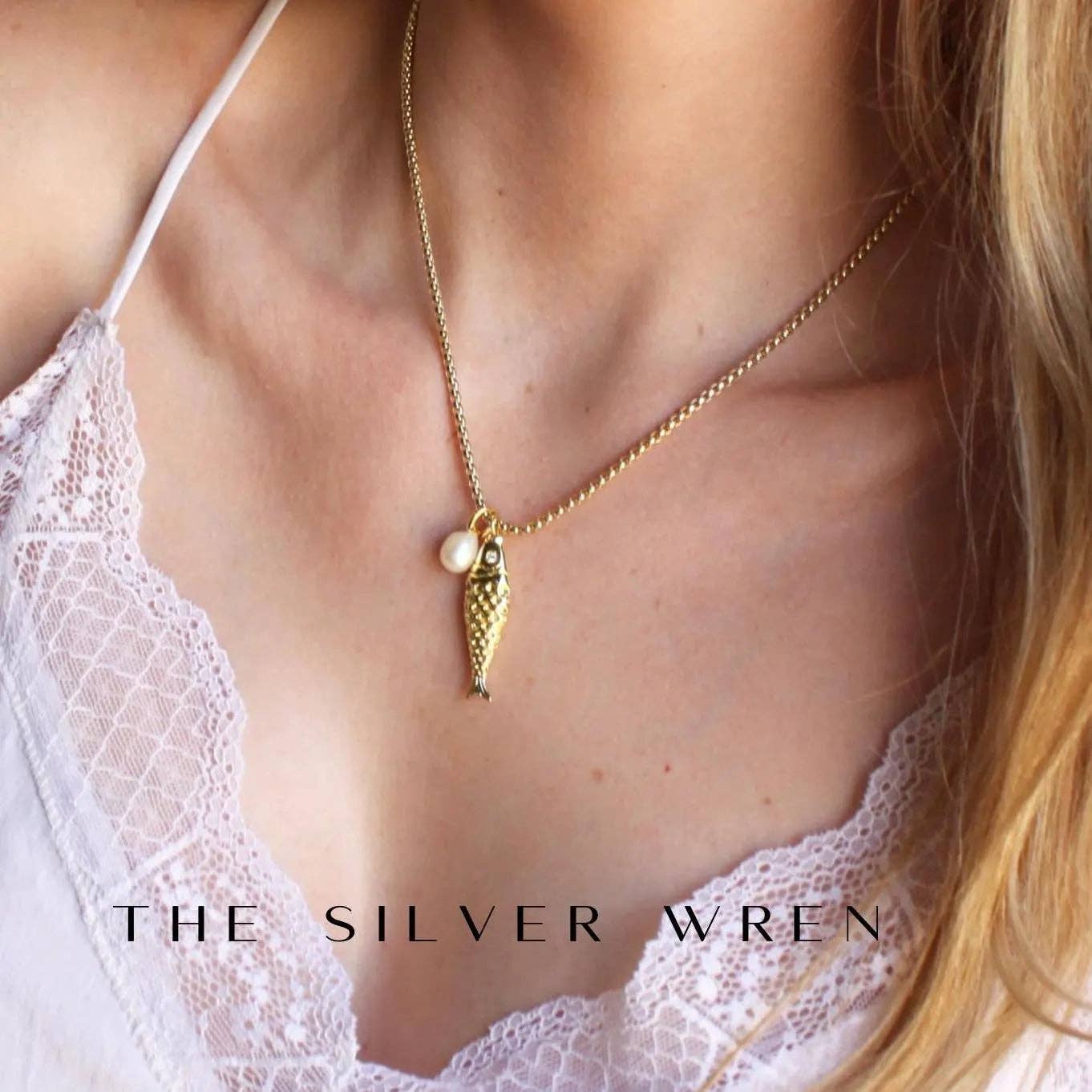 Wren Gold Fish Pendant Necklace