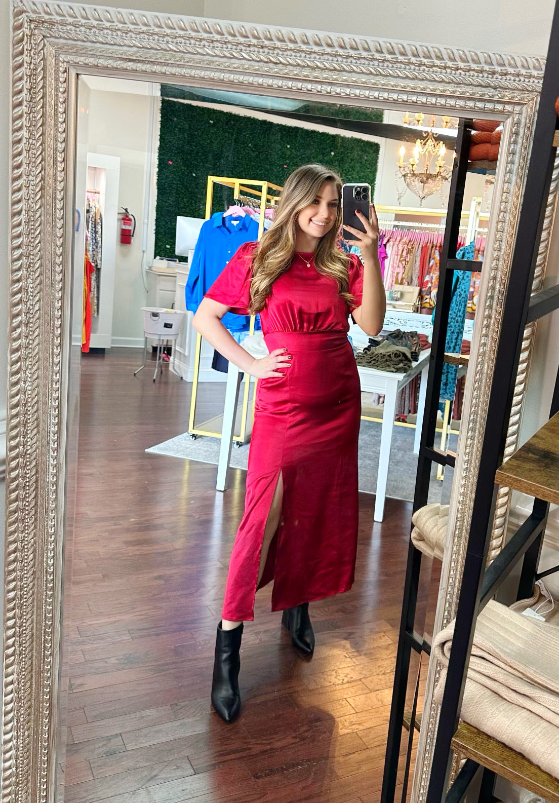 Spice Satin Midi Dress