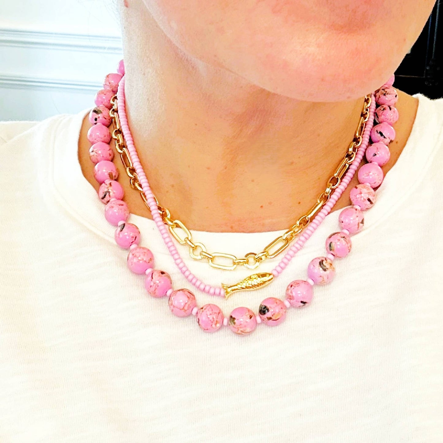Lucy Fish Beaded Necklace