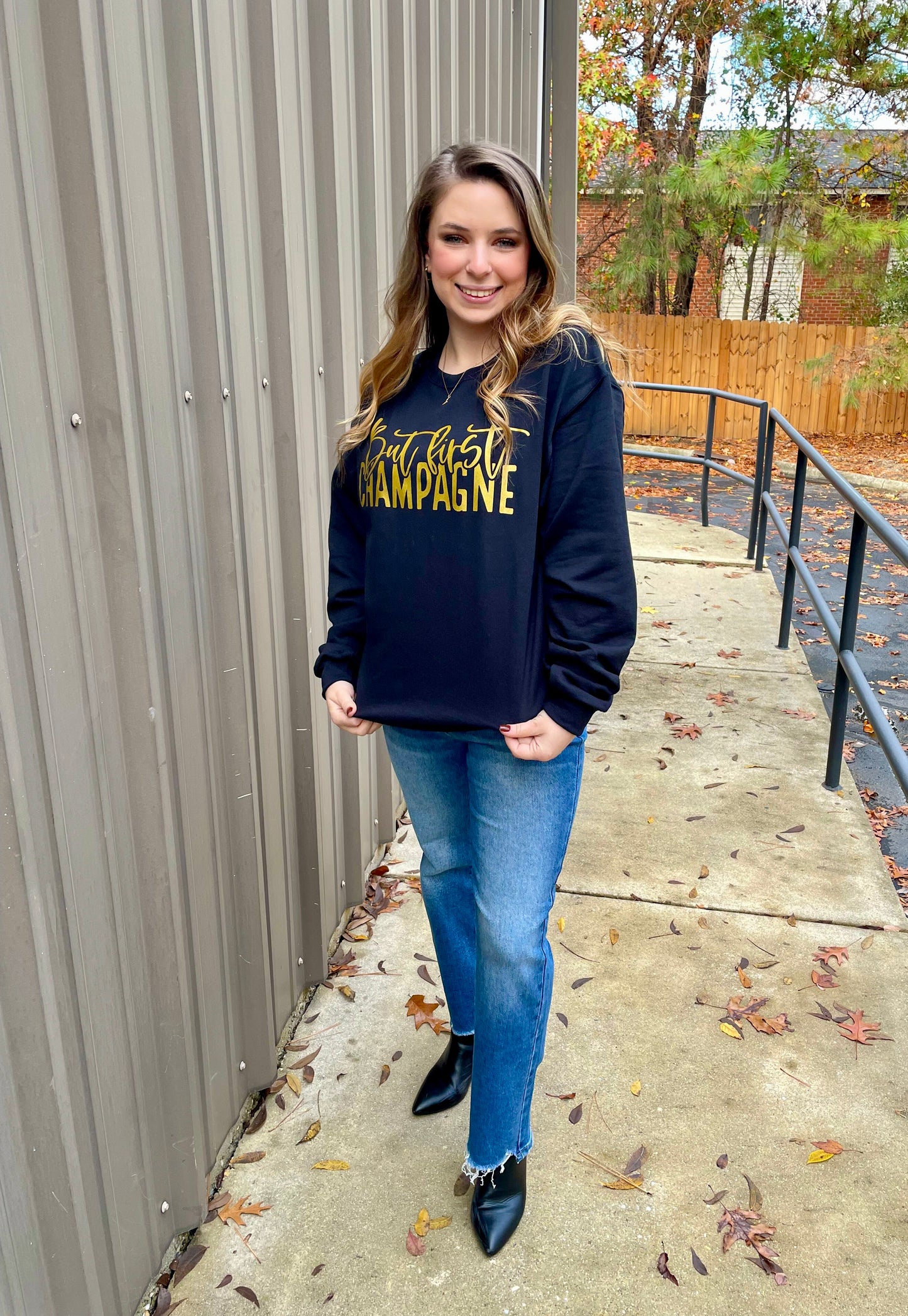 But First Champagne Sweatshirt
