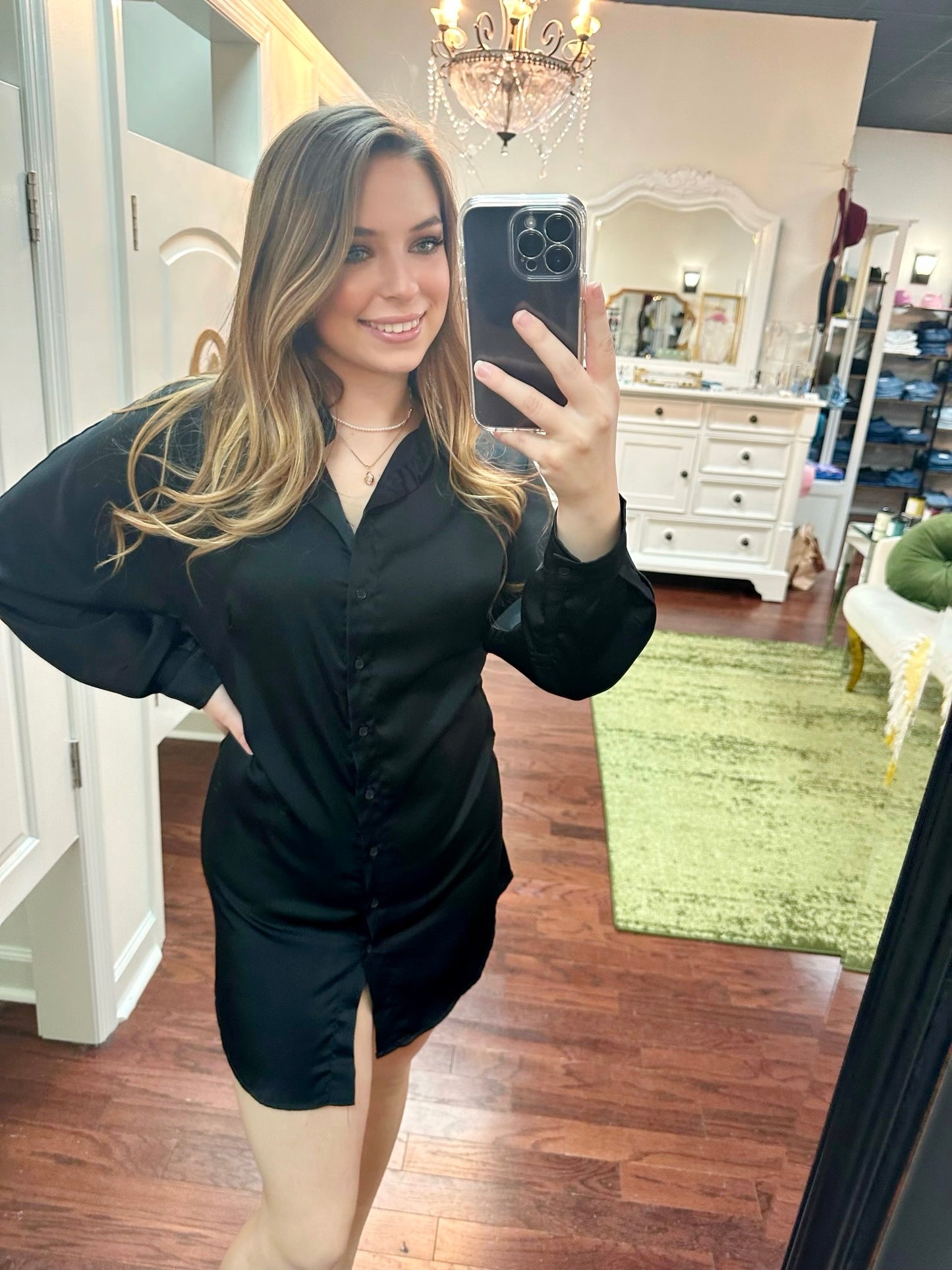 Satin Collar Dress