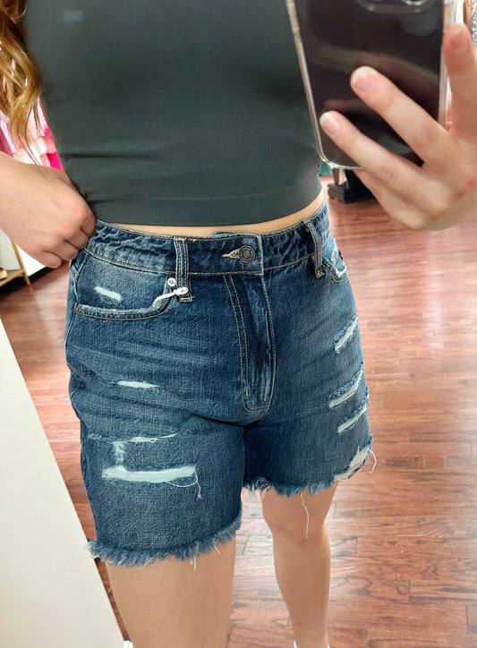 High Rise Girlfriend Shorts - KC8591ND