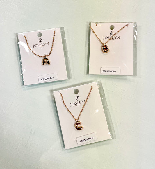 Bubble Balloon Initial Necklace