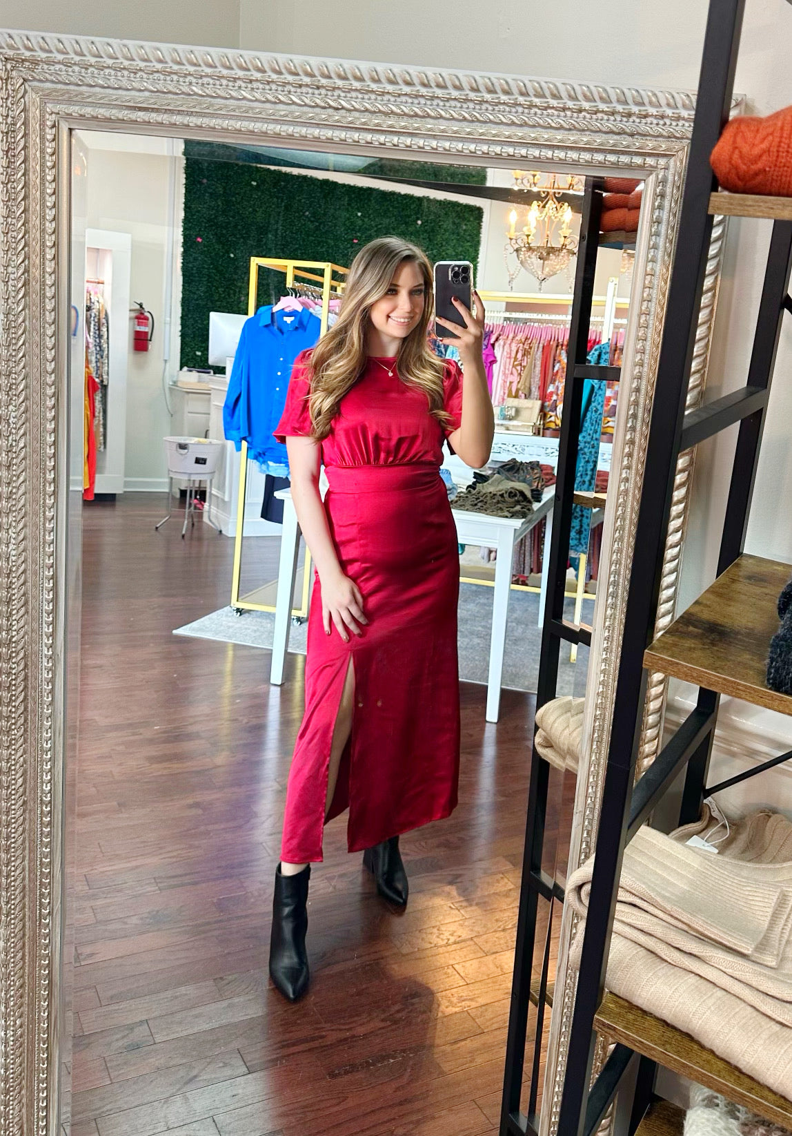 Spice Satin Midi Dress