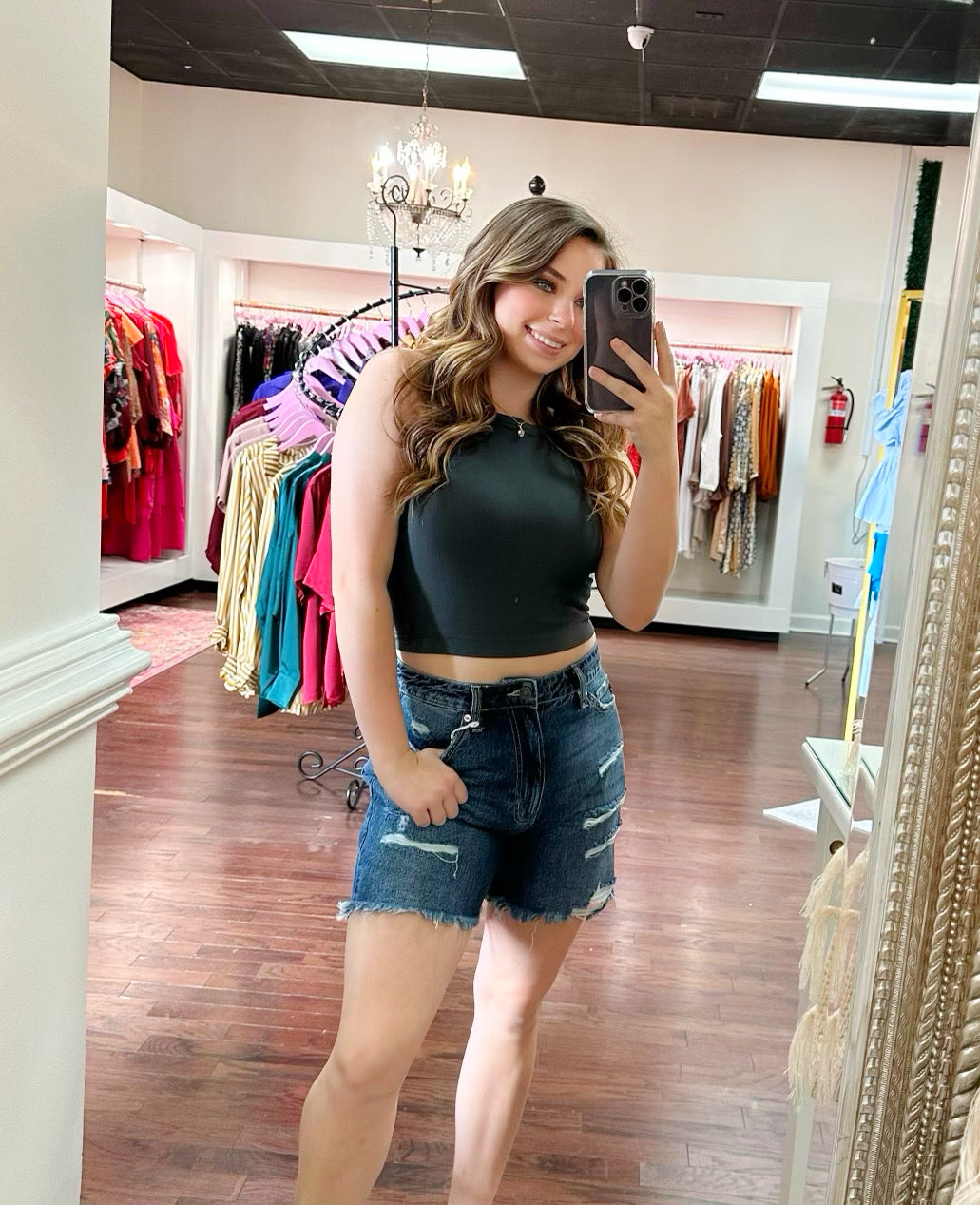 High Rise Girlfriend Shorts - KC8591ND