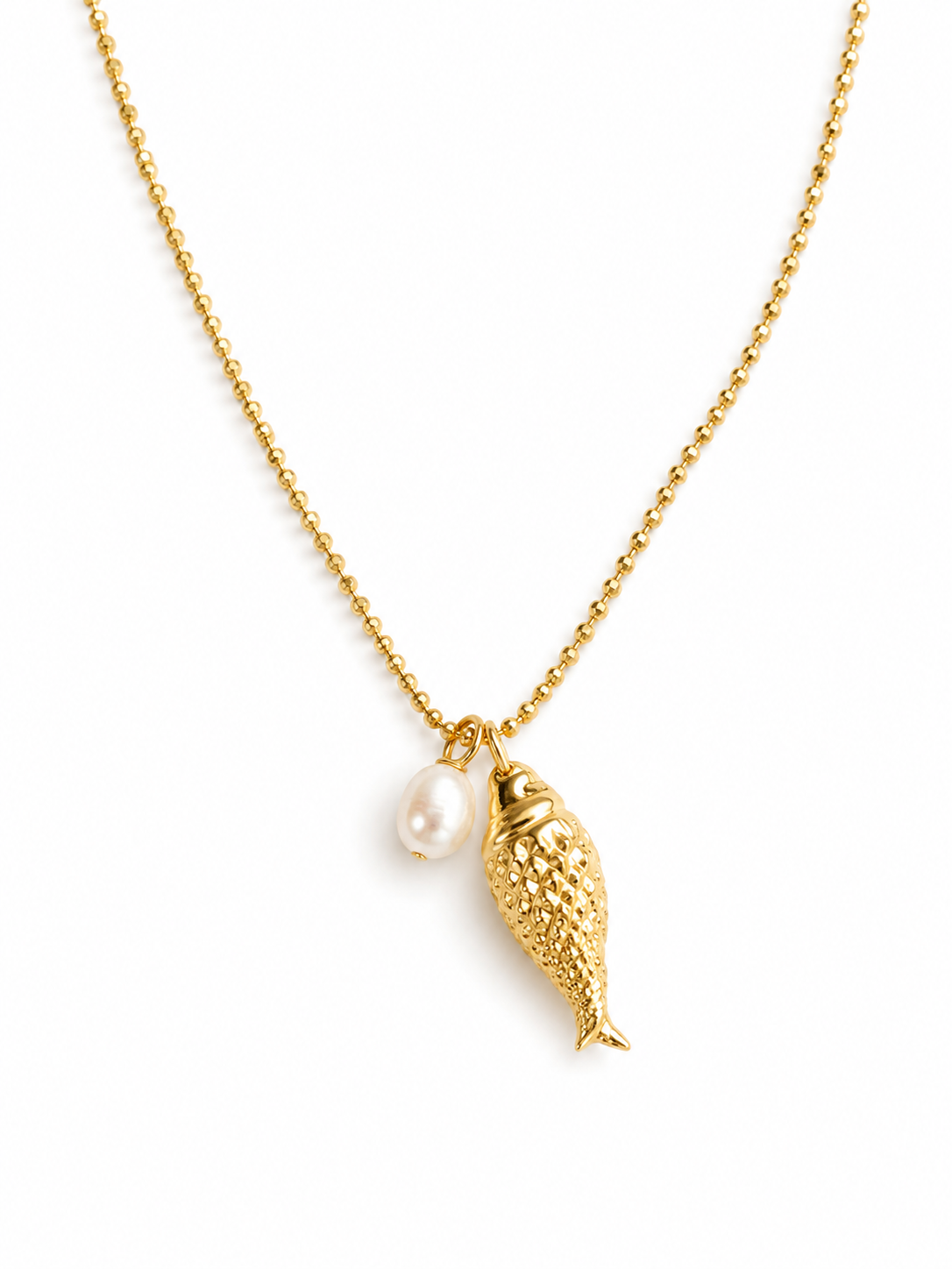 Wren Gold Fish Pendant Necklace