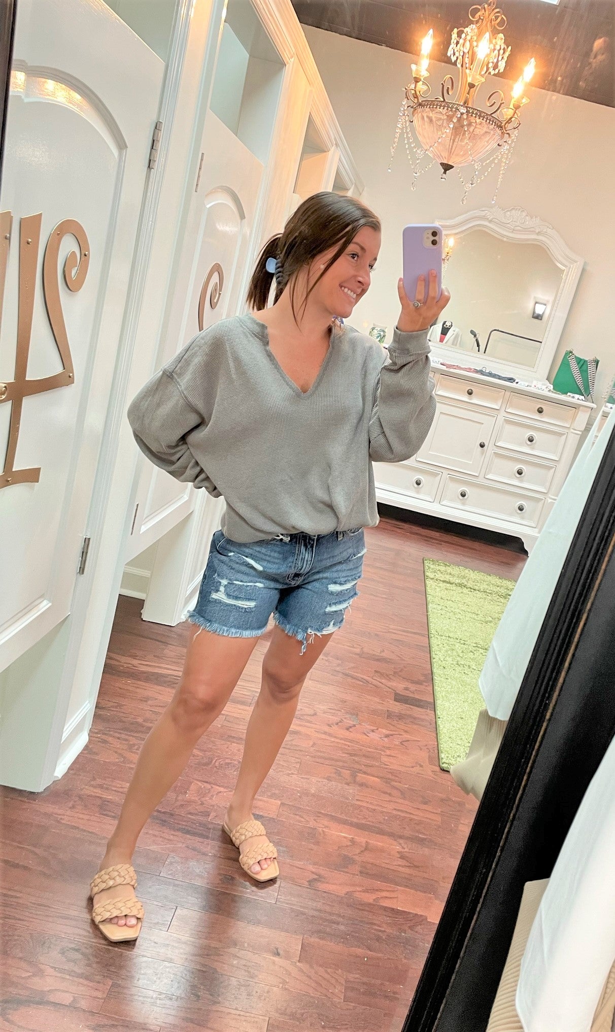High Rise Girlfriend Shorts - KC8591ND