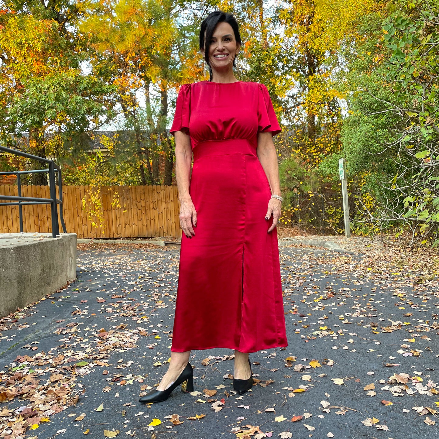 Spice Satin Midi Dress