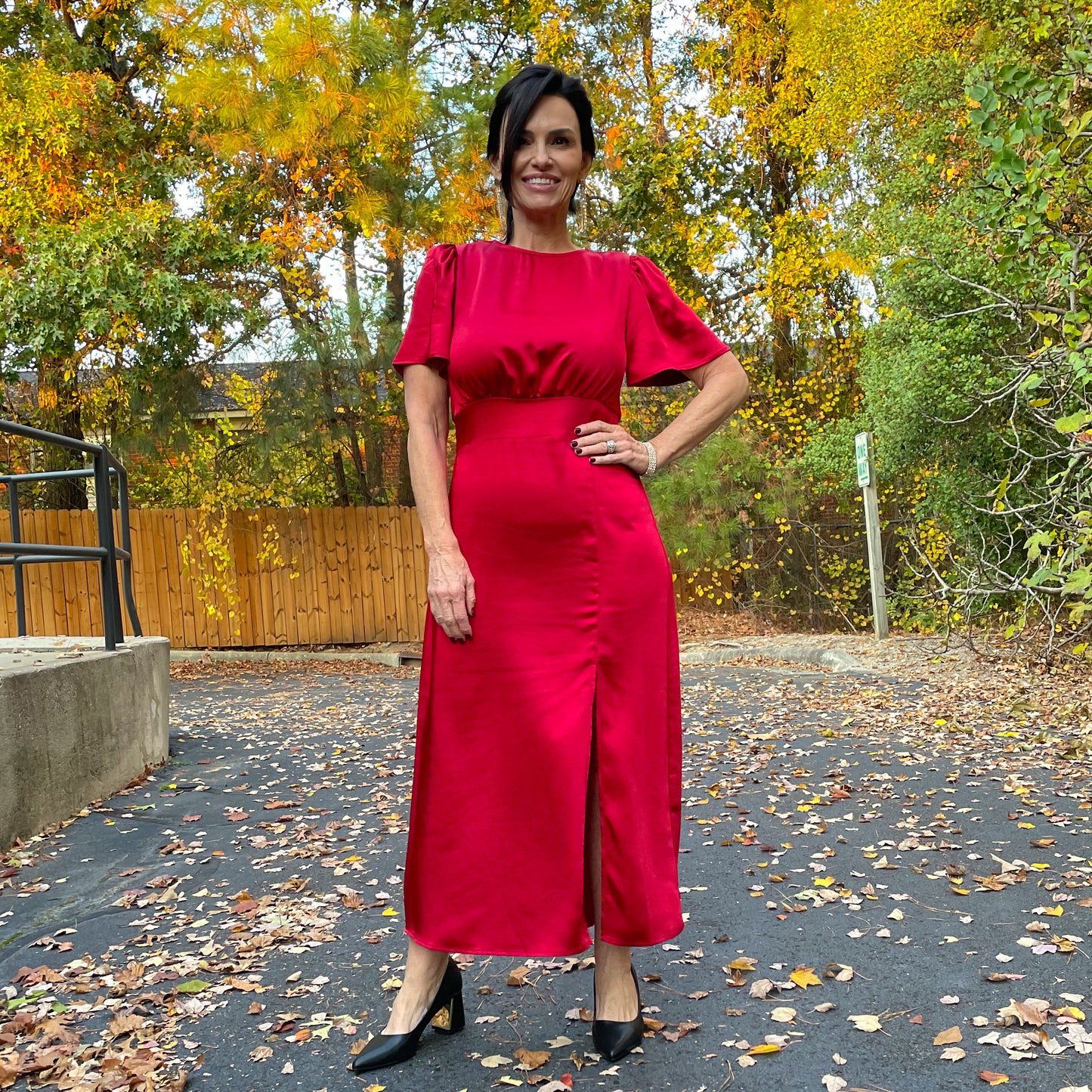 Spice Satin Midi Dress