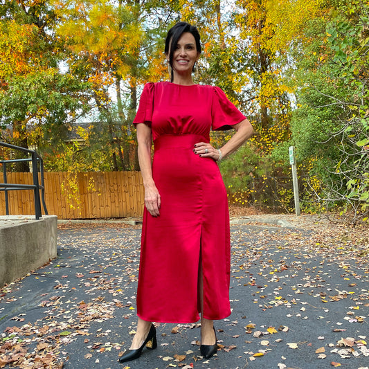 Spice Satin Midi Dress