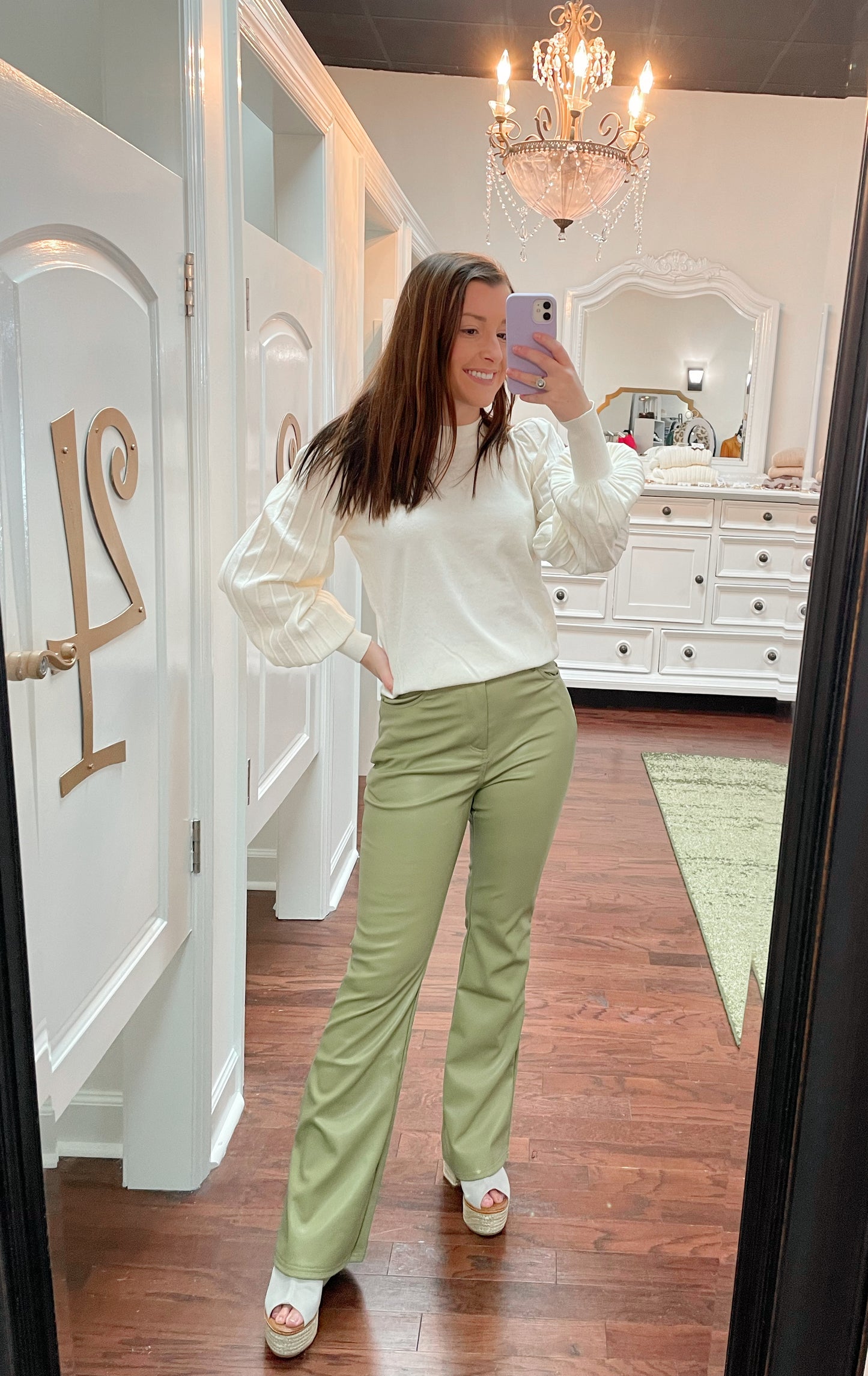Faux Leather Bootcut Pants