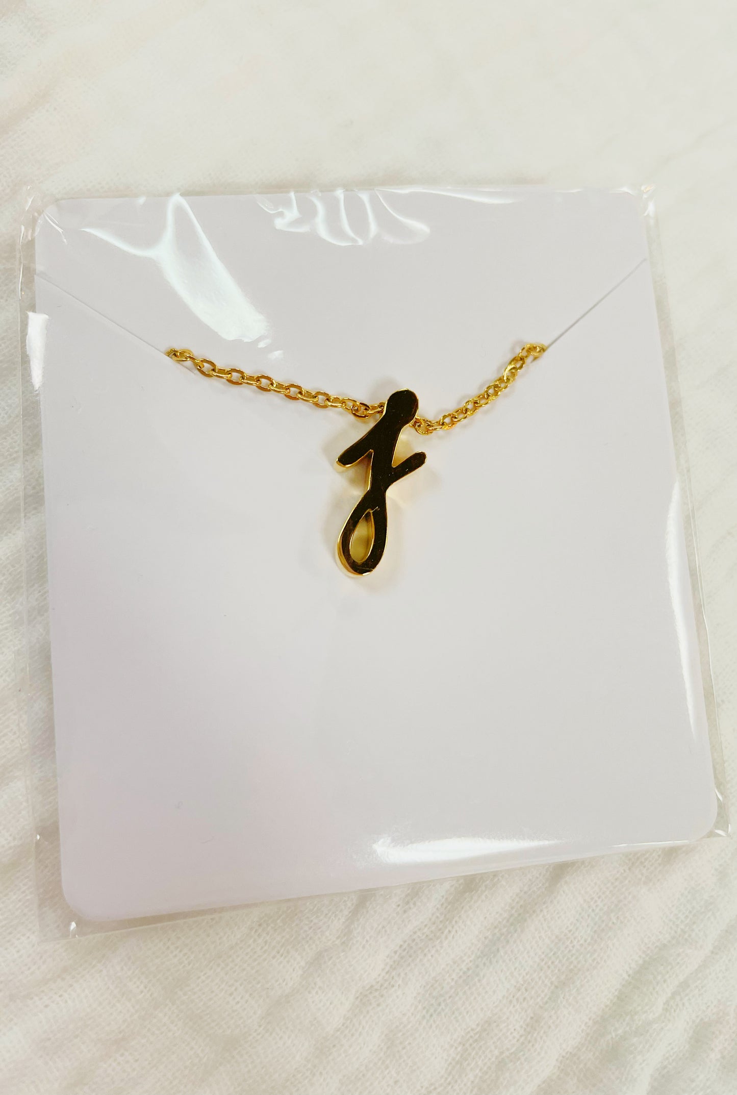 Letter j tiny initial gold necklace