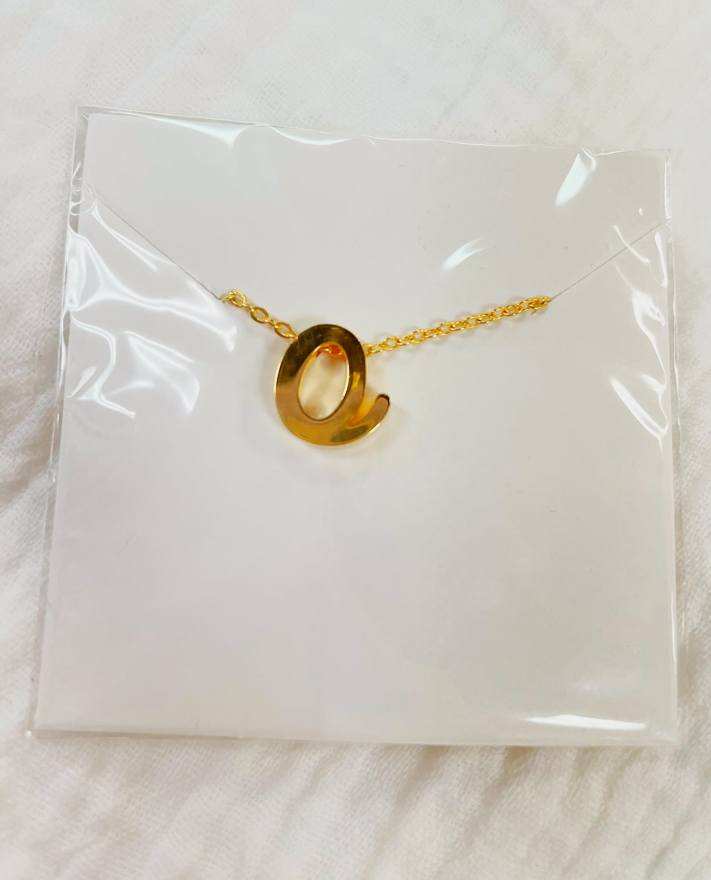 Letter o tiny initial gold necklace