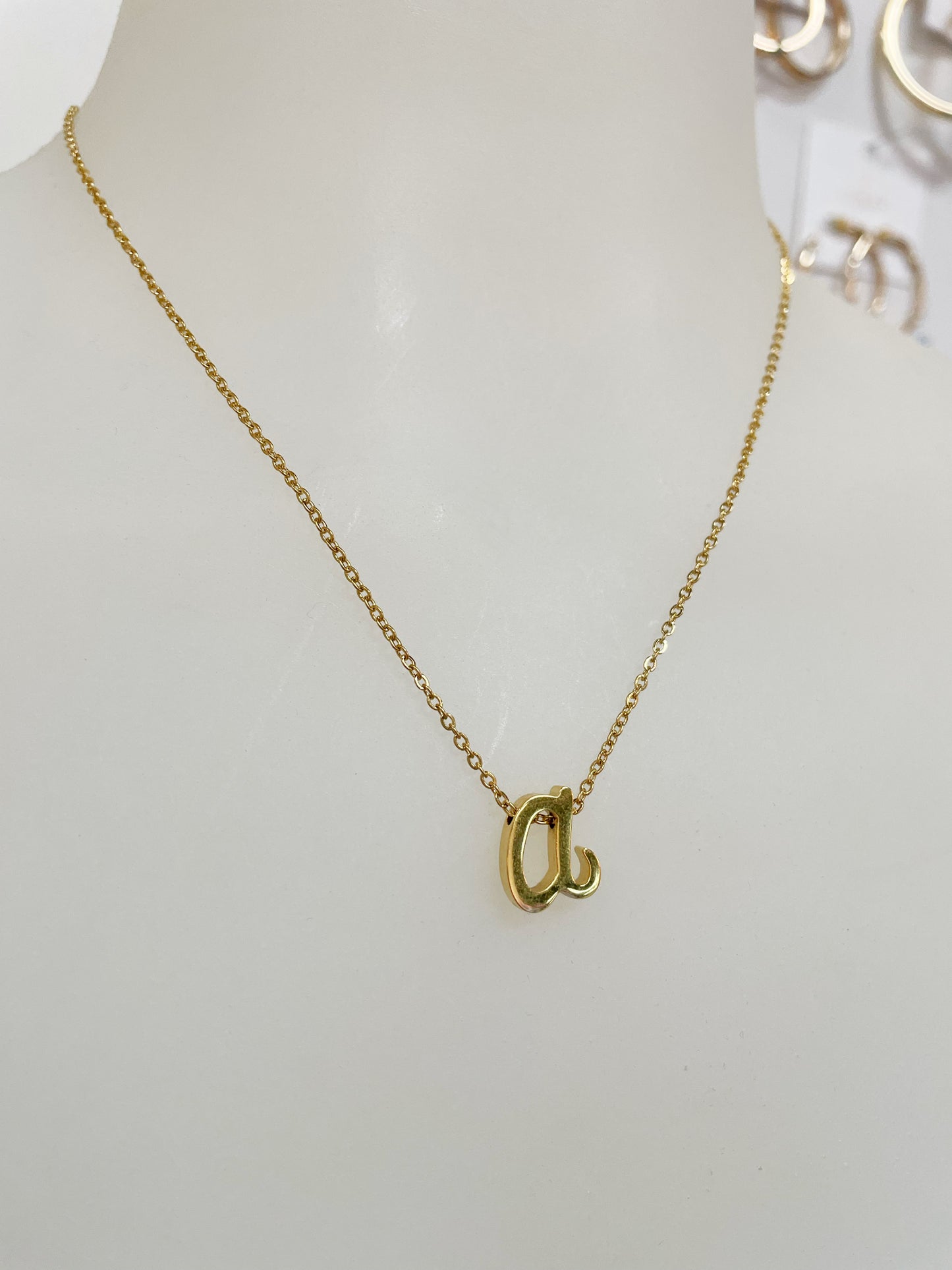 Tiny Initial Letter Necklace