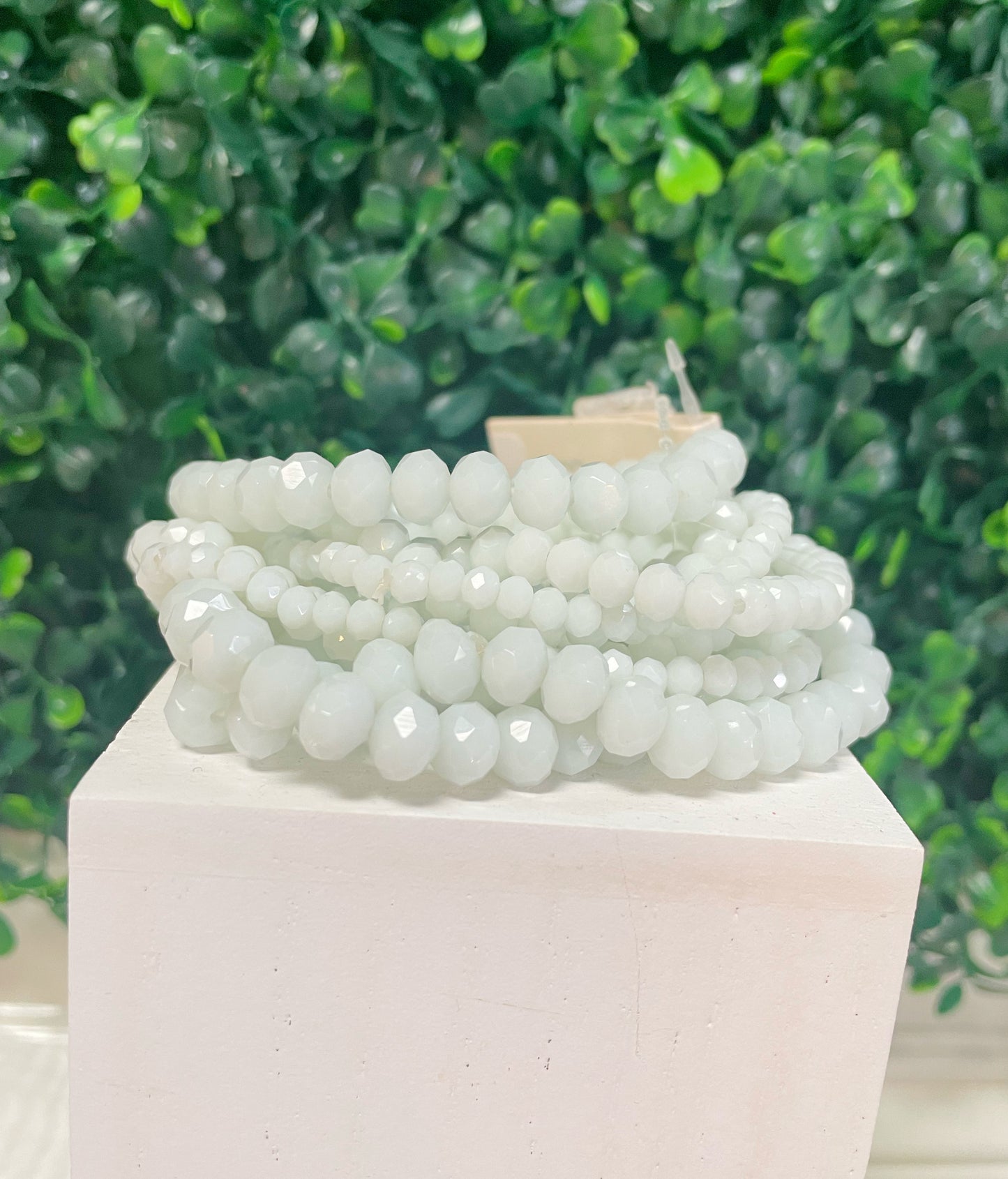 White set of stretchy bracelets