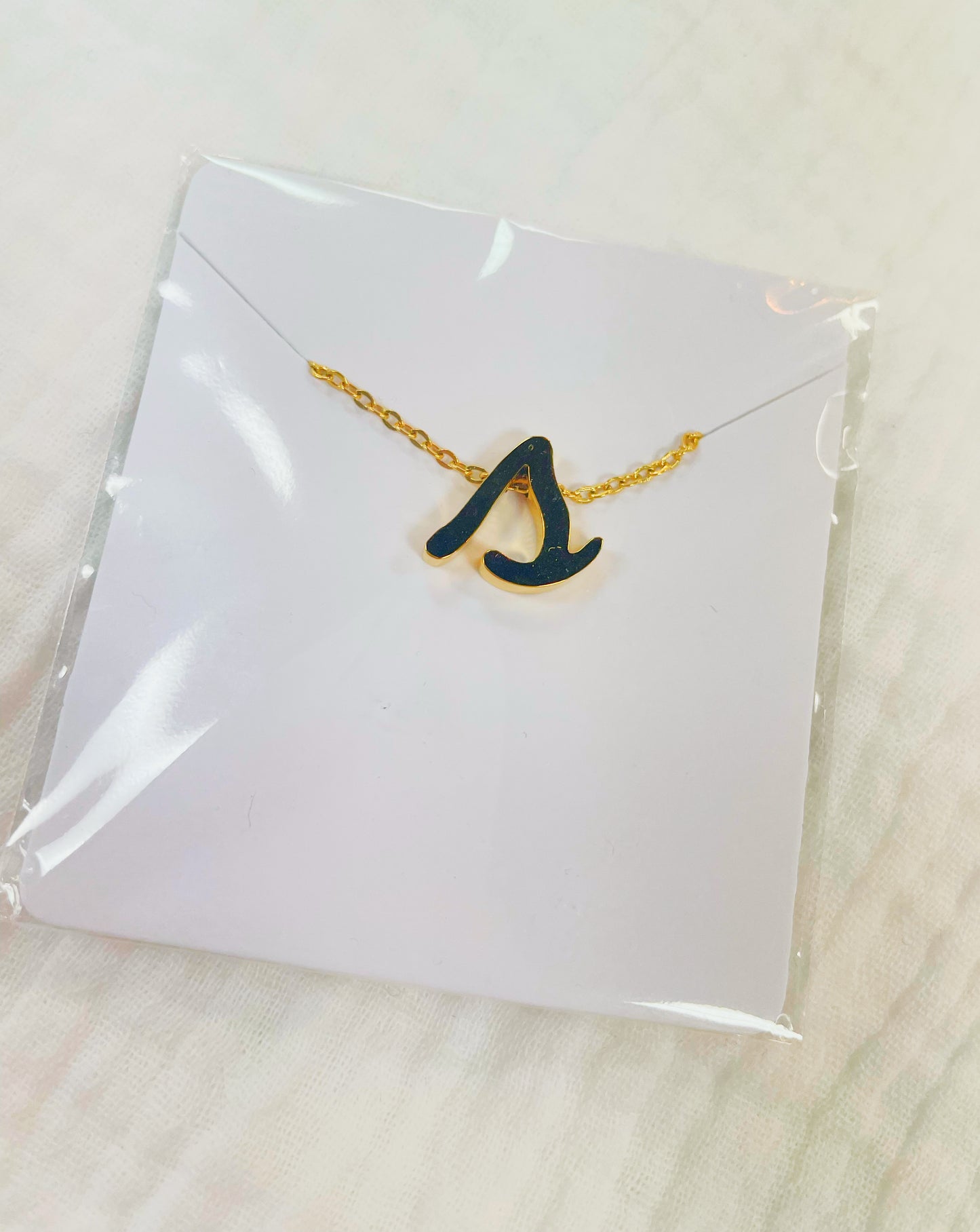 Letter s tiny initial gold necklace
