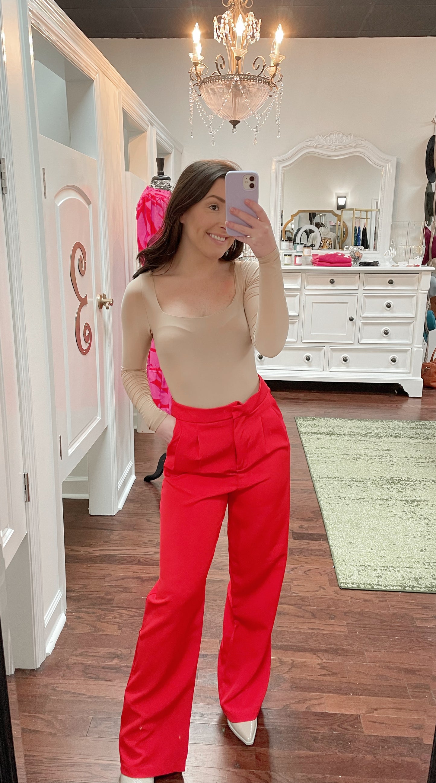 Square Neck Lined Bodysuit