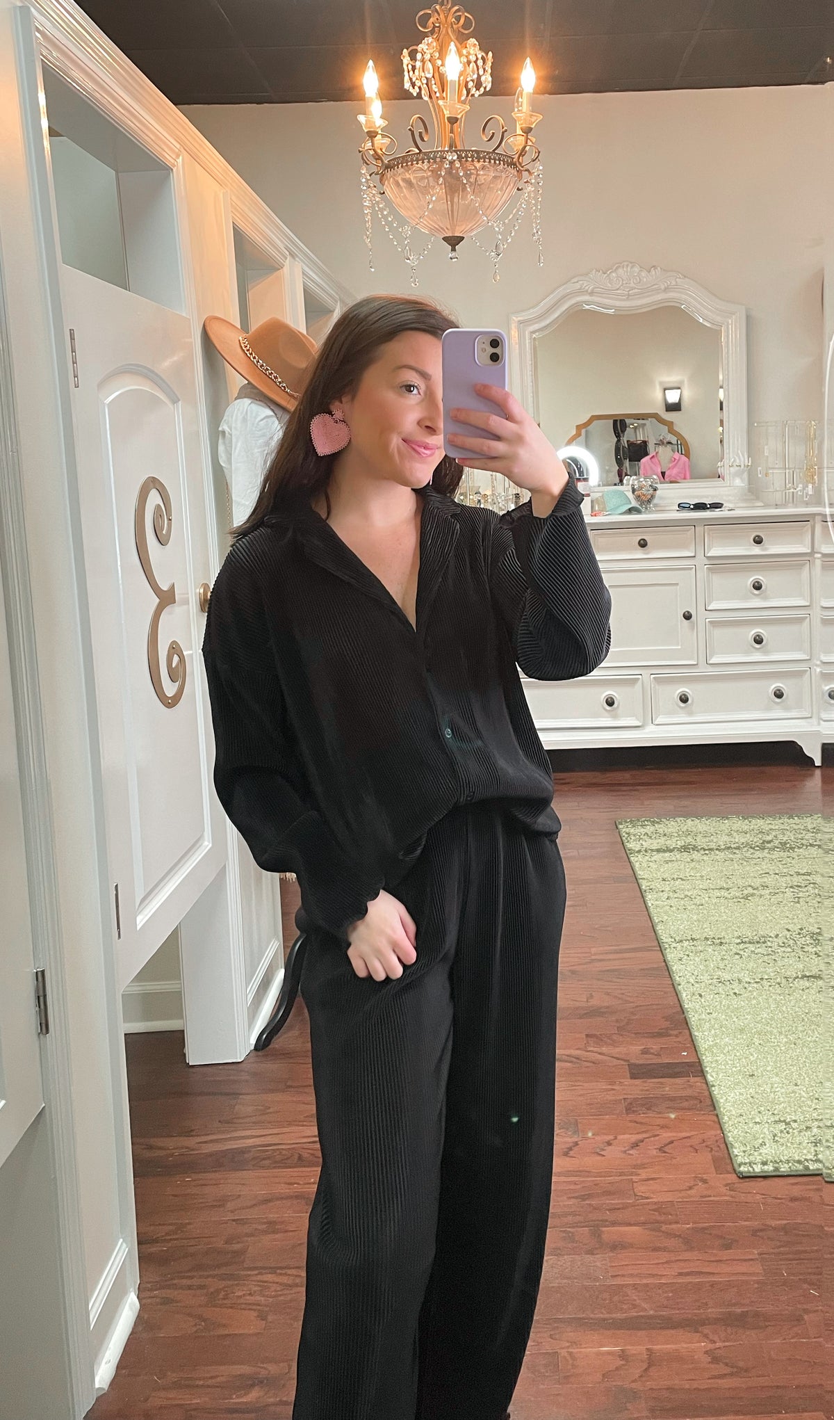 Ribbed Plisse Pants