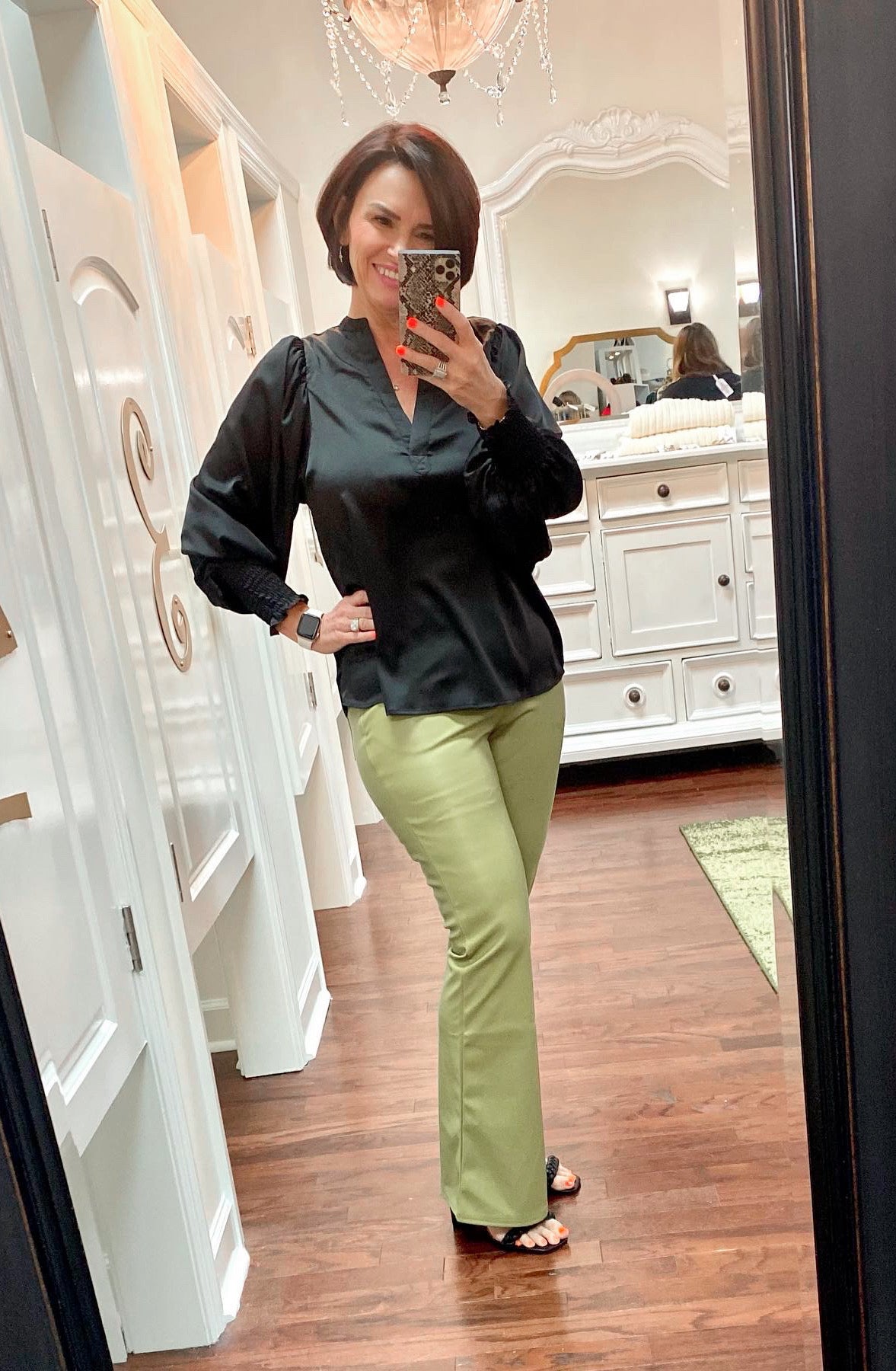 Faux Leather Bootcut Pants