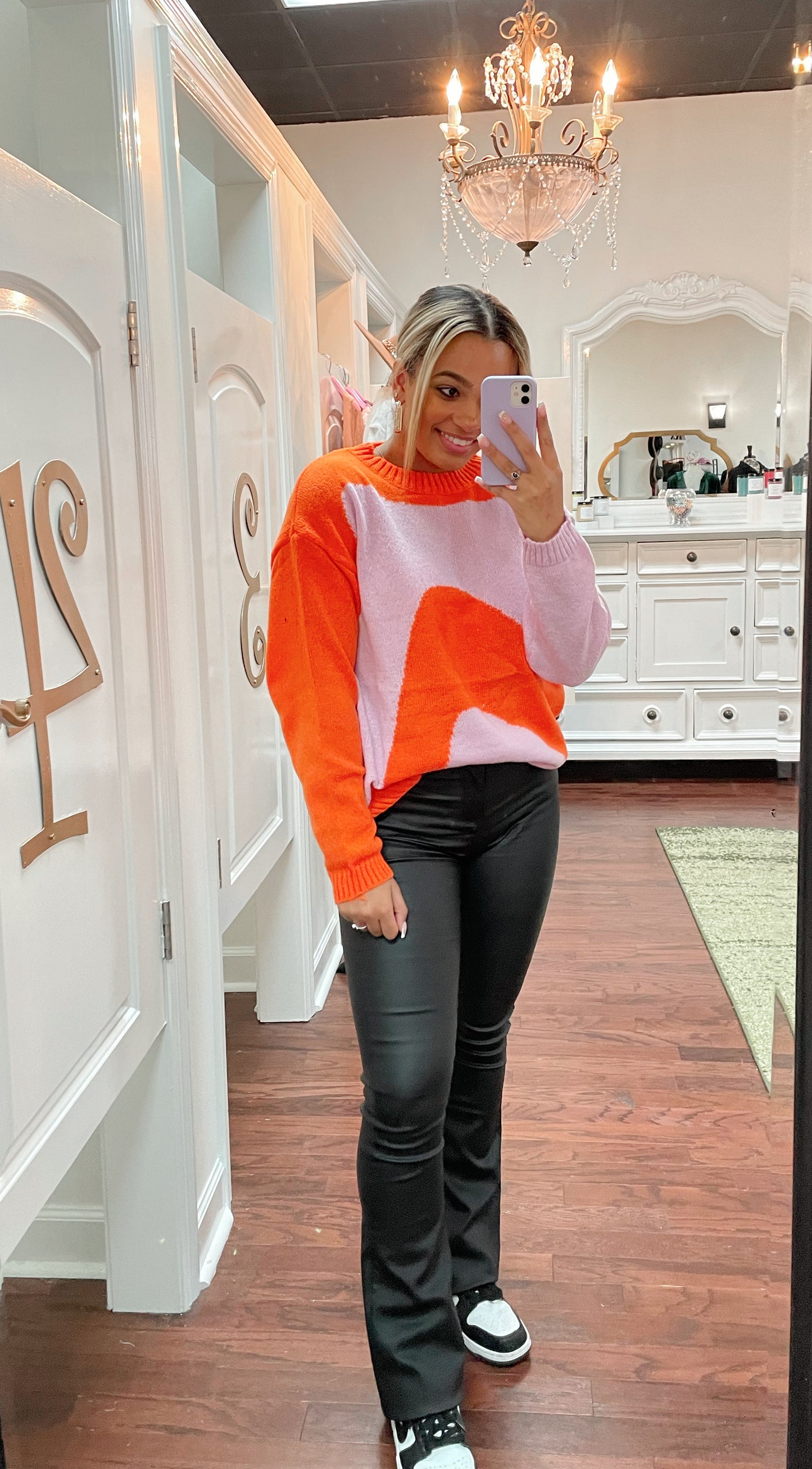 Two Tone Marble Sweater