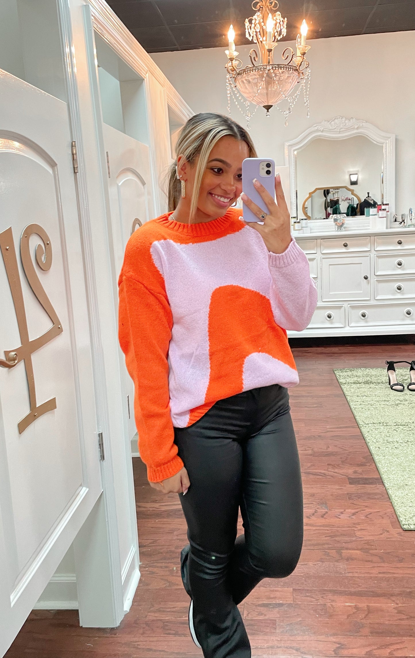 Two Tone Marble Sweater