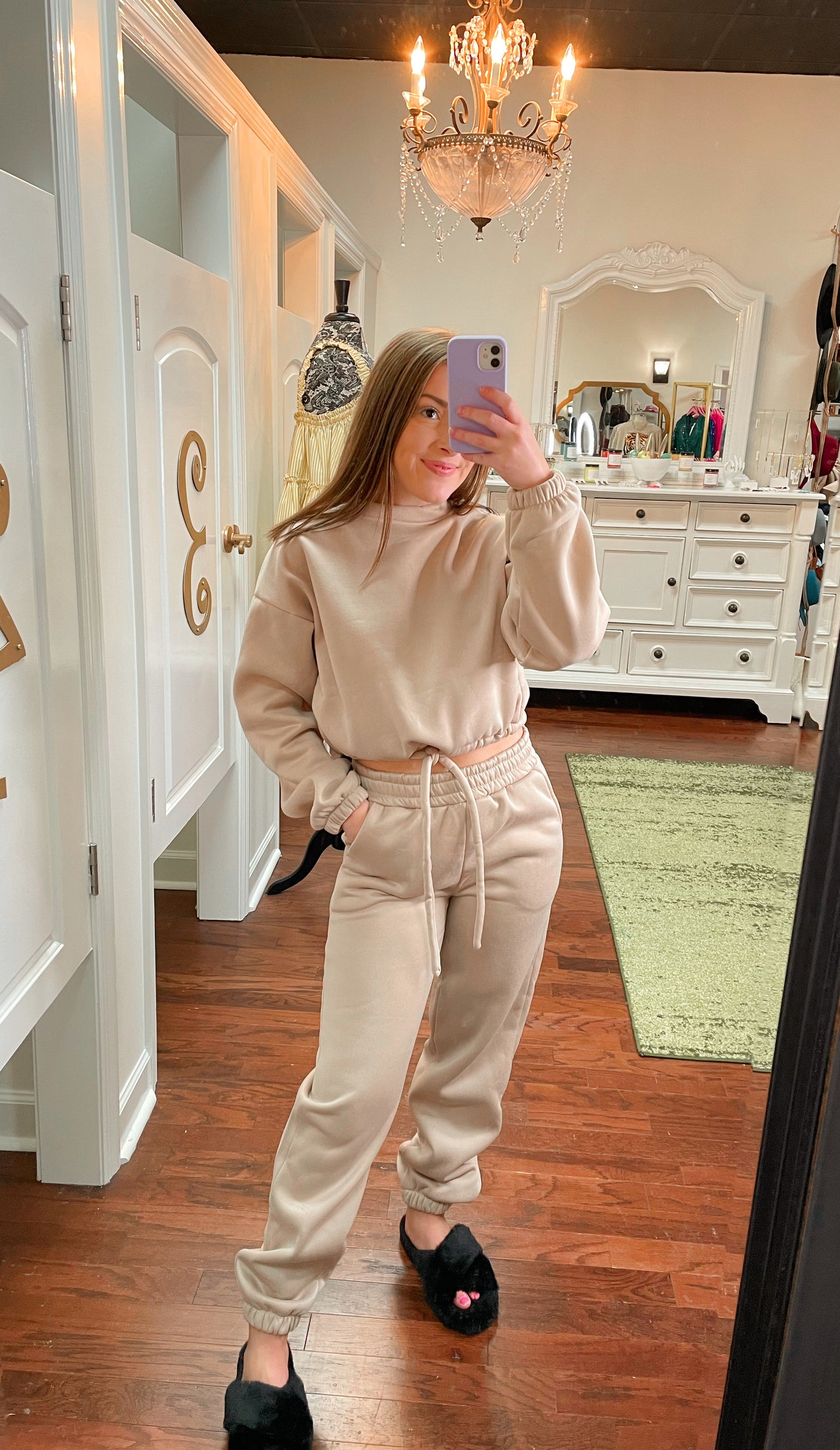 Cropped Pullover and Sweatpants Set