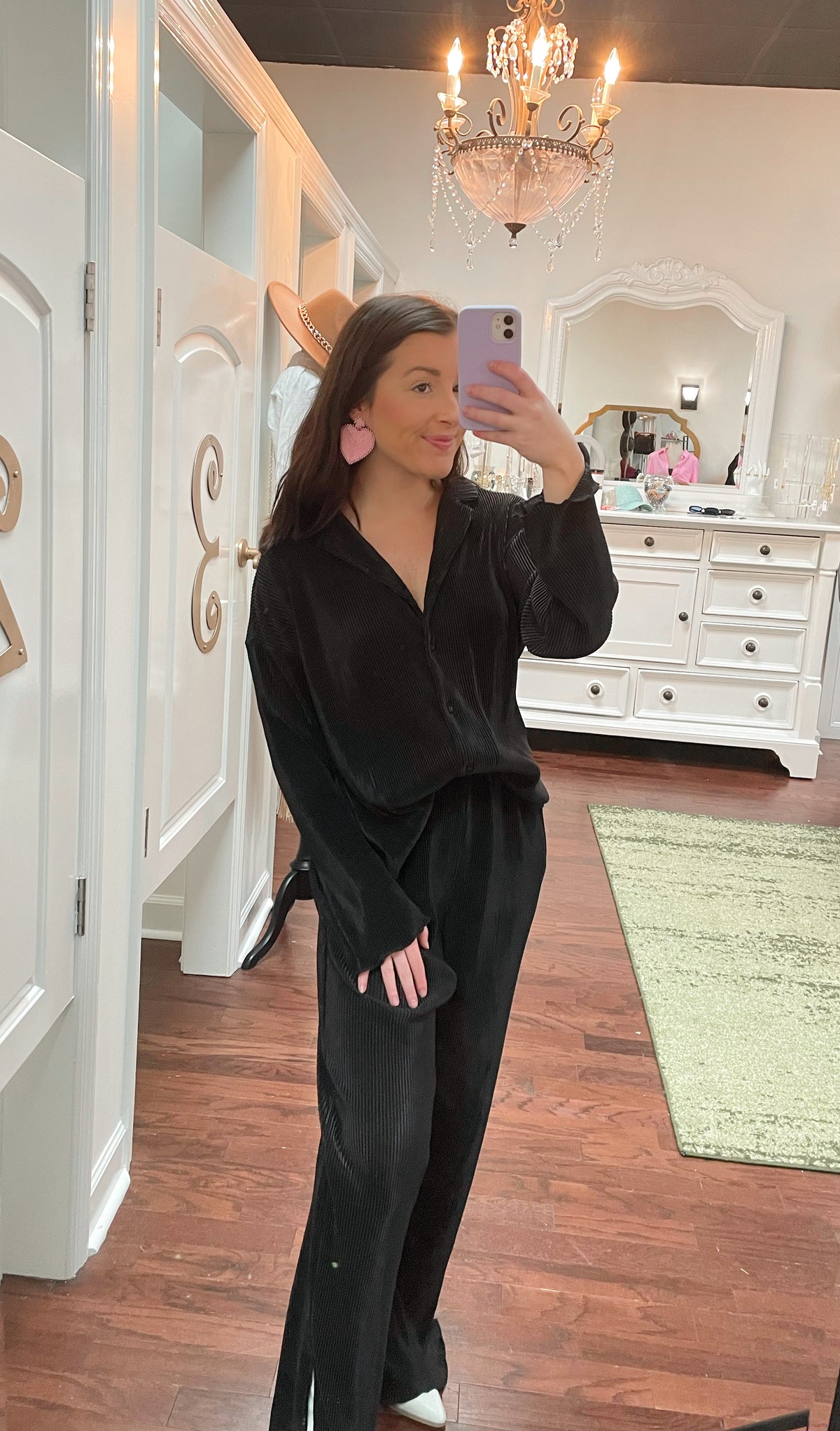 Ribbed Plisse Pants
