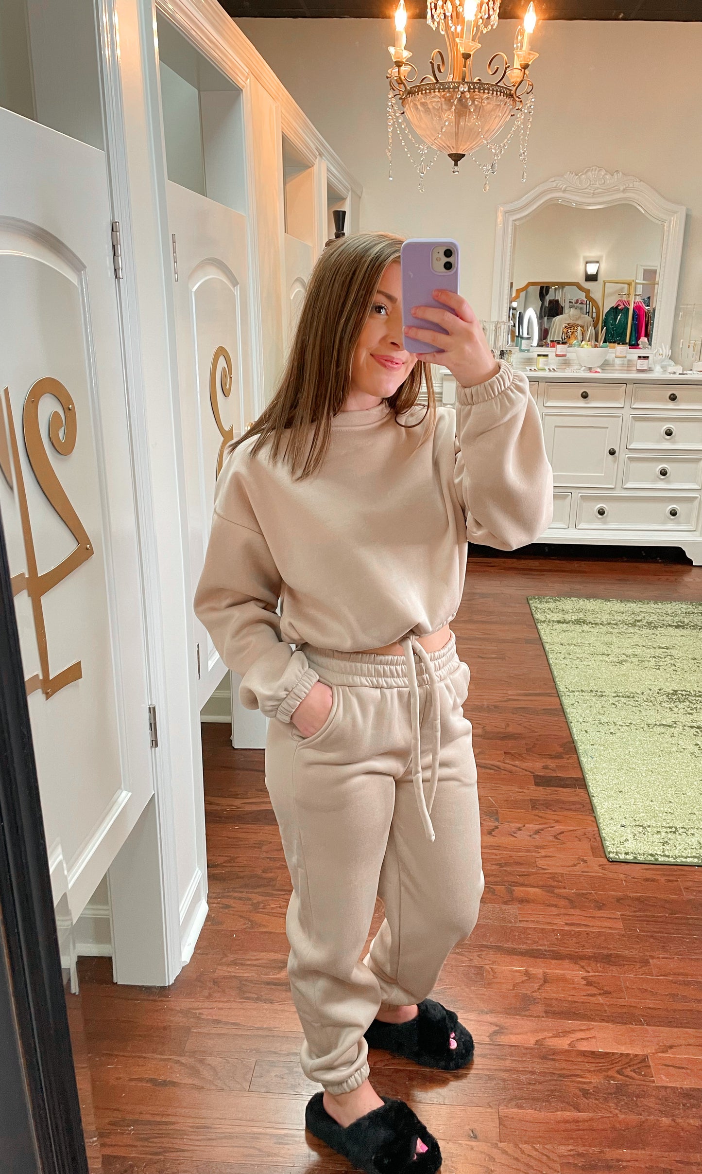Cropped Pullover and Sweatpants Set